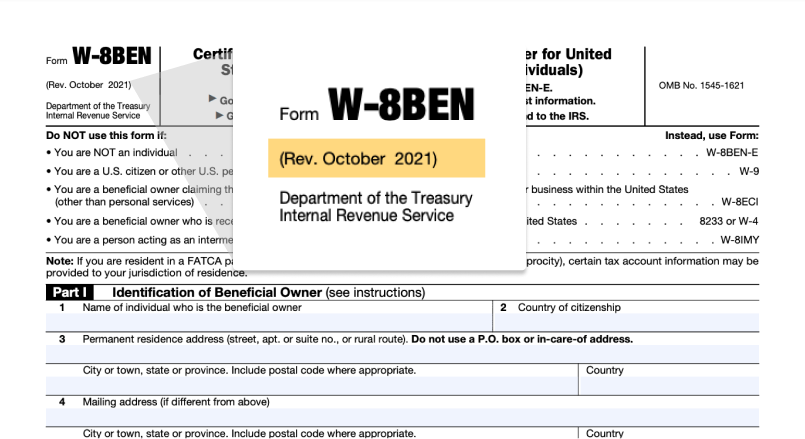 W-8BEN: When to Use It and Other Types of W-8 Tax Forms